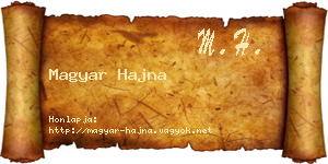 Magyar Hajna névjegykártya
